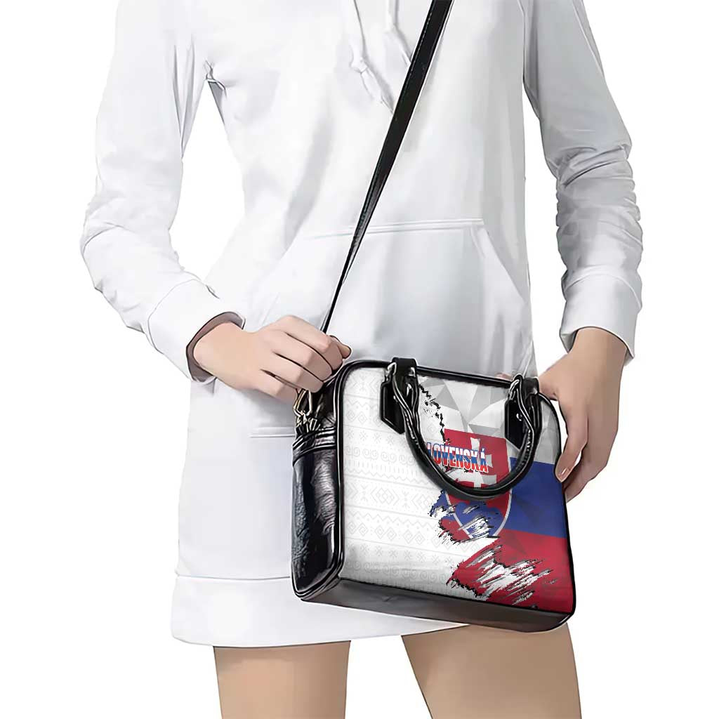 Slovakia Shoulder Handbag Flag Grunge Half Style with Slovak Pattern LT03