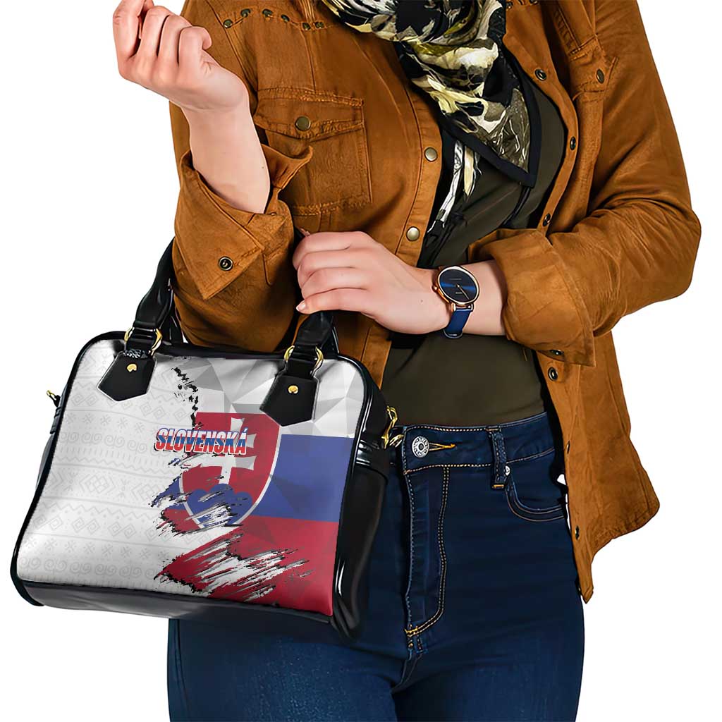 Slovakia Shoulder Handbag Flag Grunge Half Style with Slovak Pattern LT03