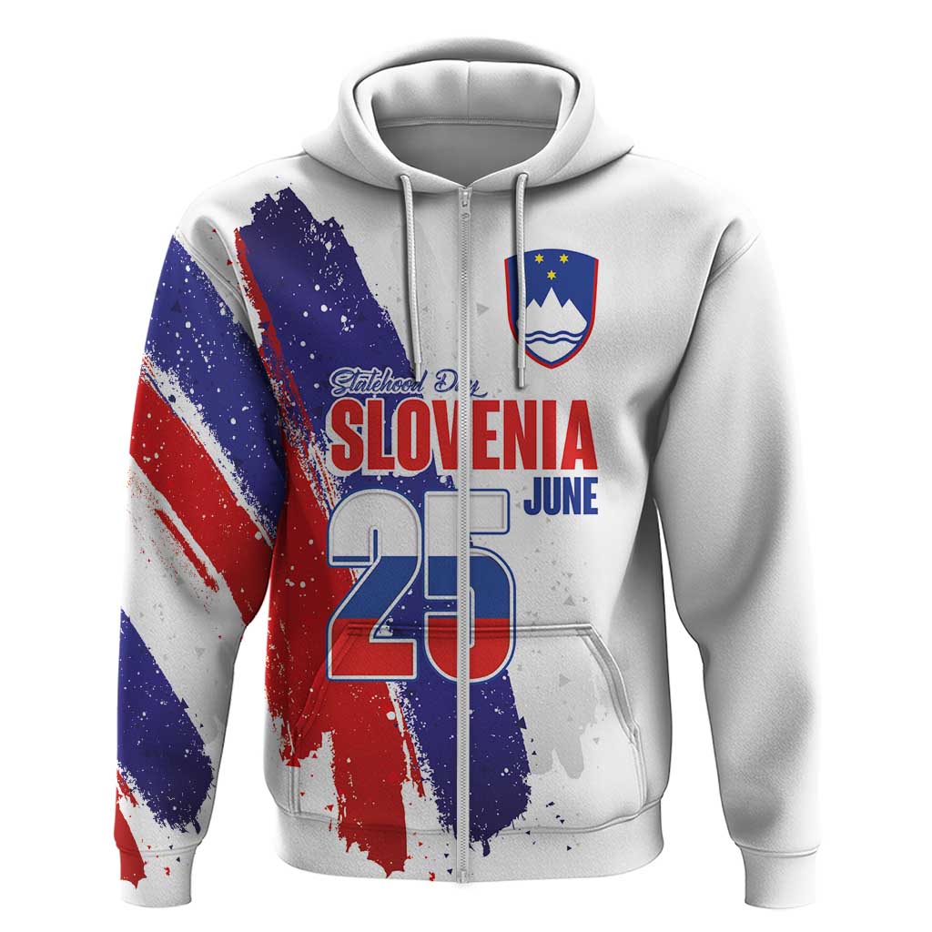 Slovenia Statehood Day Hoodie 25 June National Flag Color Brush Stroke Style LT03