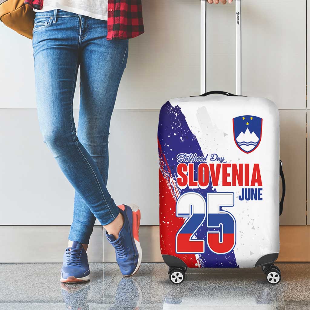 Slovenia Statehood Day Luggage Cover 25 June National Flag Color Brush Stroke Style LT03