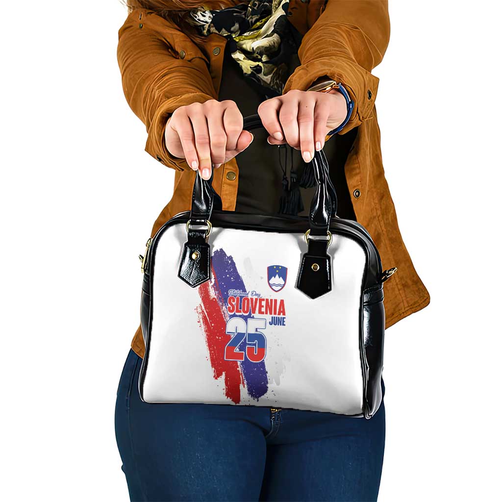 Slovenia Statehood Day Shoulder Handbag 25 June National Flag Color Brush Stroke Style LT03