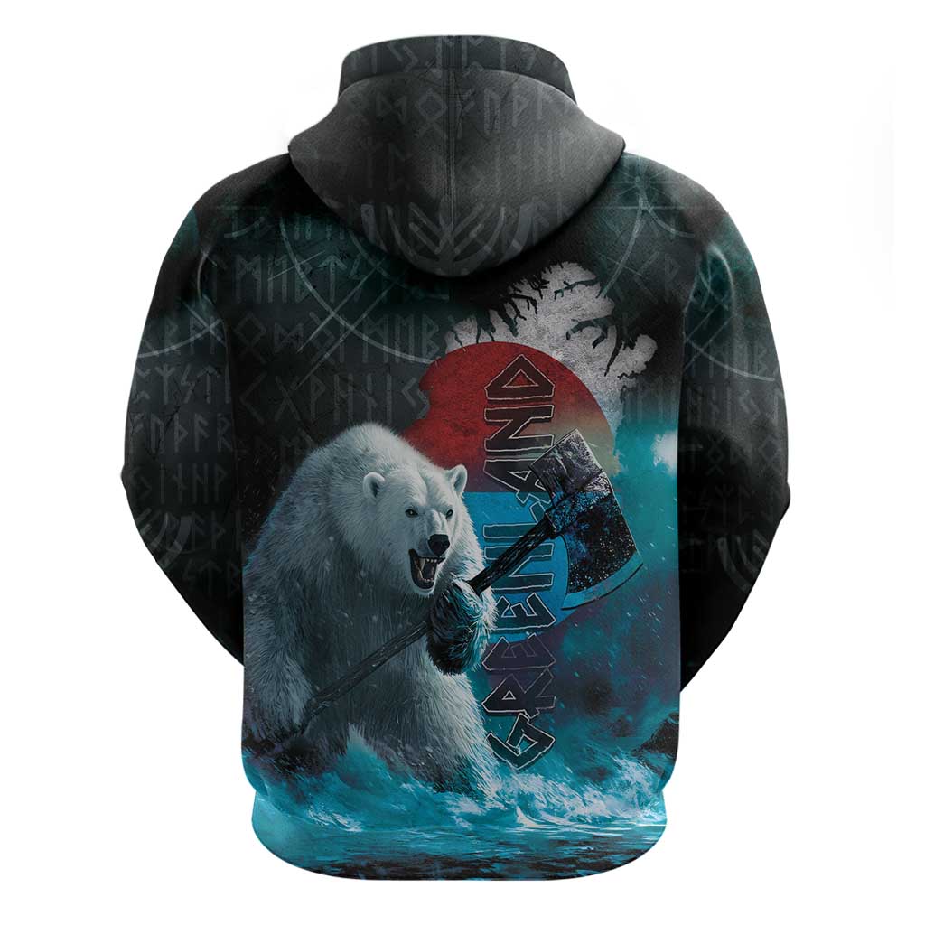 Greenlandic Polar Bear Warrior Hoodie Nordic and Runes Style LT03