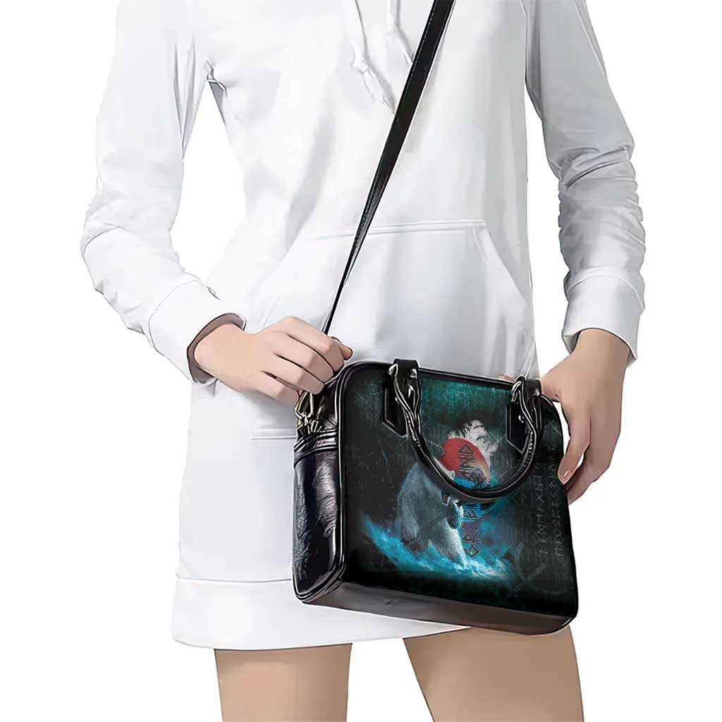Greenlandic Polar Bear Warrior Shoulder Handbag Nordic and Runes Style LT03