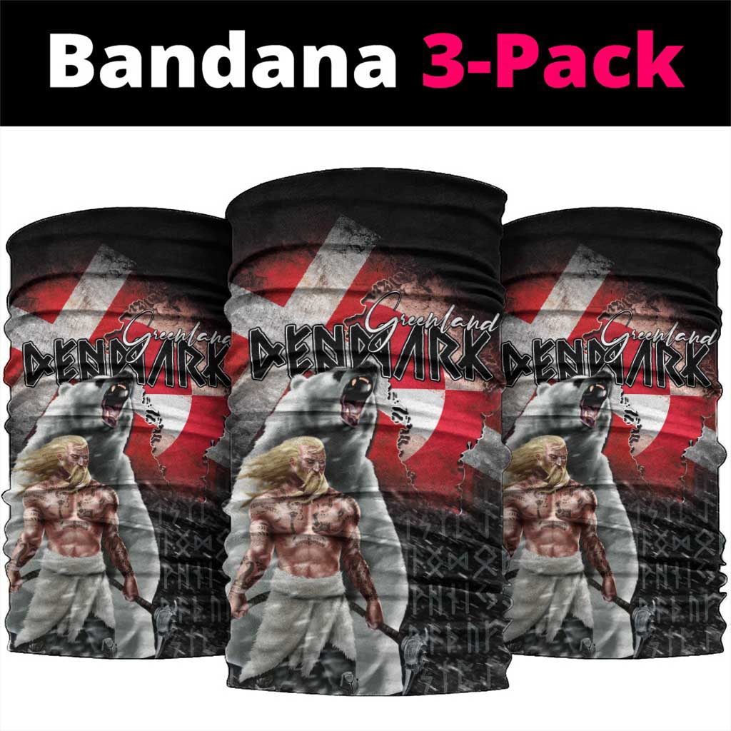 Greenlandic and Danish Together Neck Gaiter Viking Warrior with Polar Bear Roar LT03