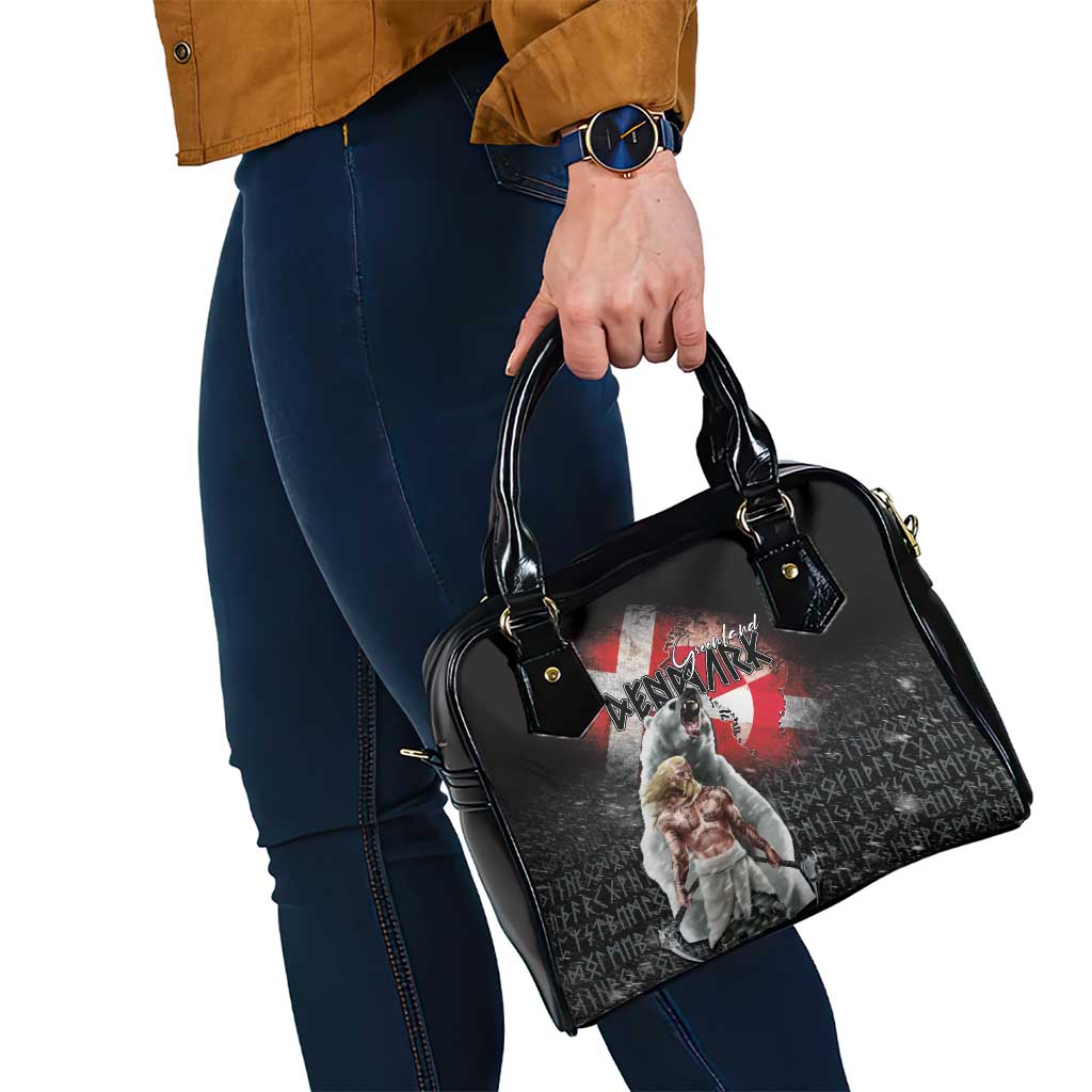 Greenlandic and Danish Together Shoulder Handbag Viking Warrior with Polar Bear Roar LT03