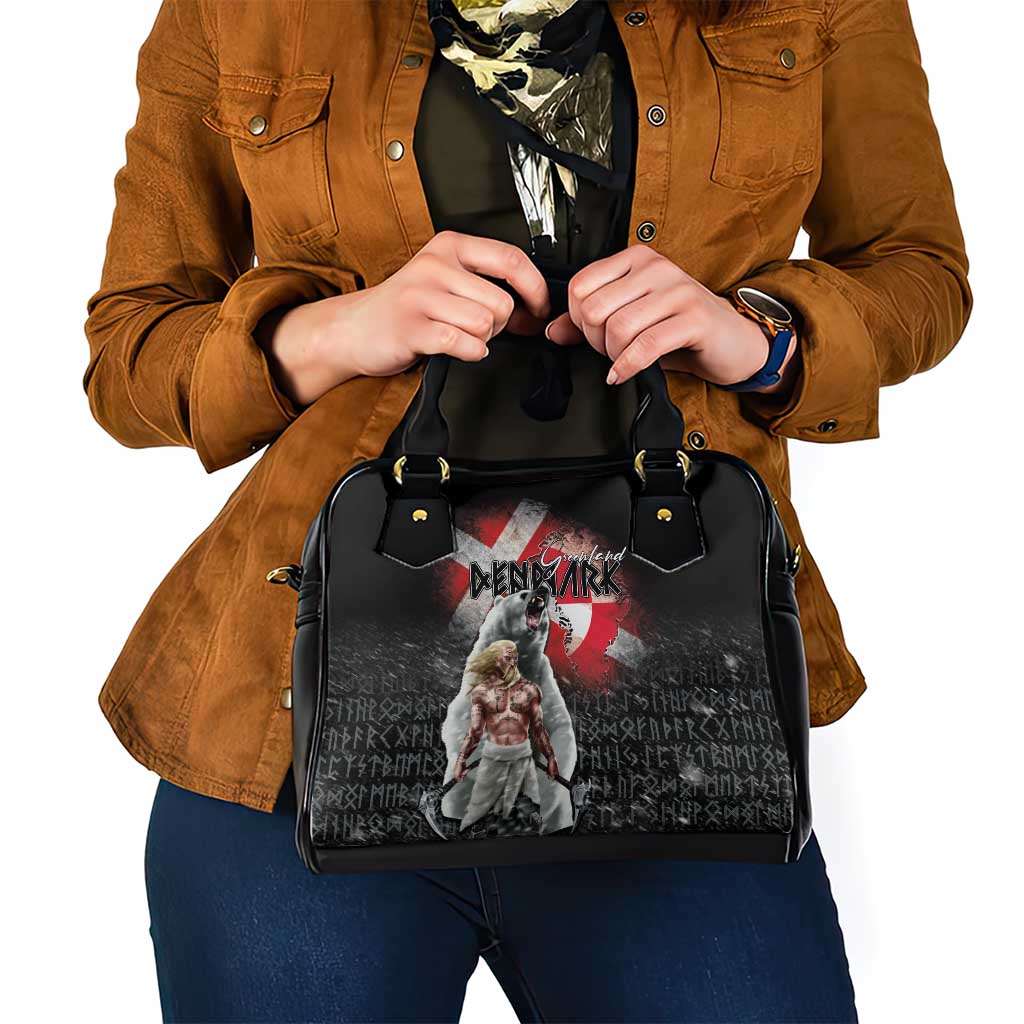 Greenlandic and Danish Together Shoulder Handbag Viking Warrior with Polar Bear Roar LT03