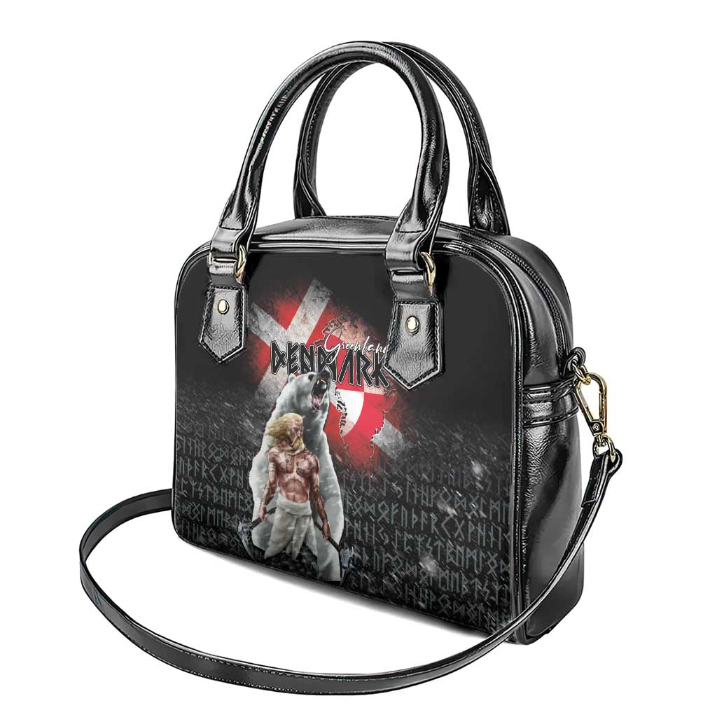 Greenlandic and Danish Together Shoulder Handbag Viking Warrior with Polar Bear Roar LT03