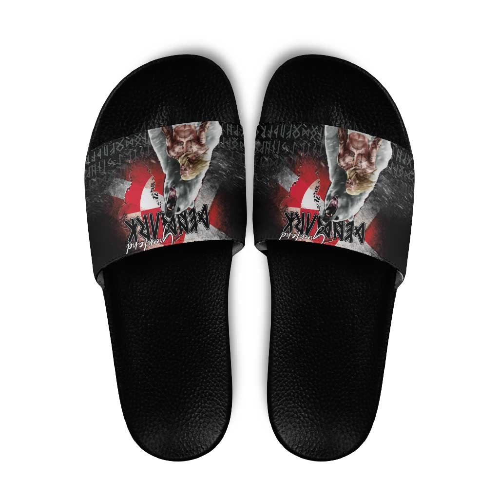 Greenlandic and Danish Together Slide Sandals Viking Warrior with Polar Bear Roar LT03