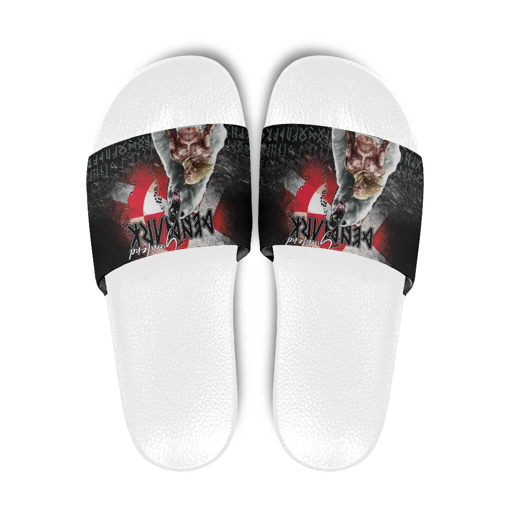 Greenlandic and Danish Together Slide Sandals Viking Warrior with Polar Bear Roar LT03