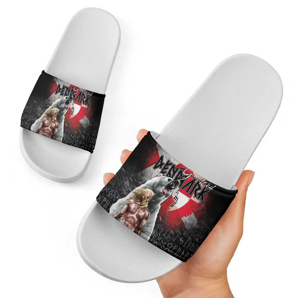 Greenlandic and Danish Together Slide Sandals Viking Warrior with Polar Bear Roar LT03