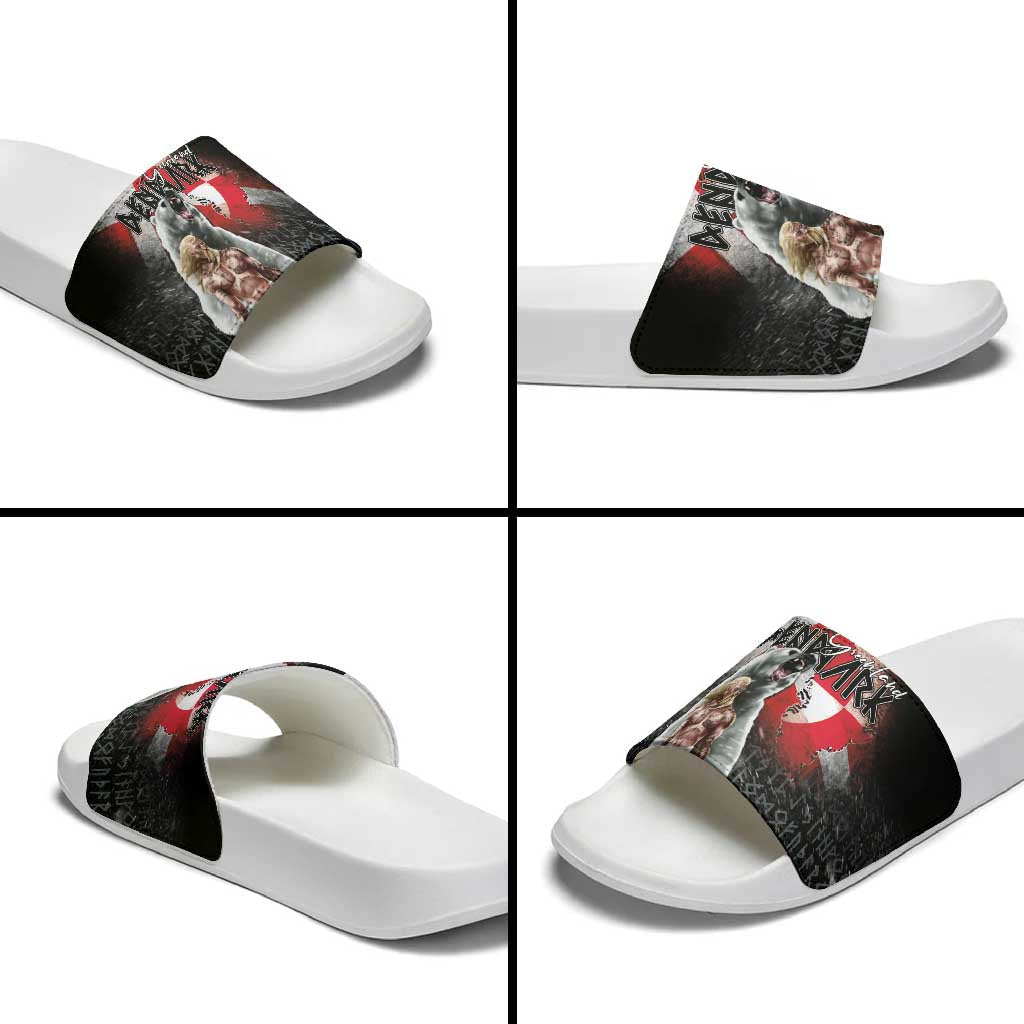 Greenlandic and Danish Together Slide Sandals Viking Warrior with Polar Bear Roar LT03
