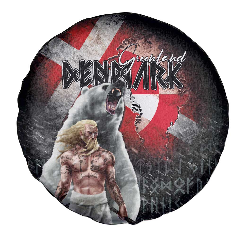 Greenlandic and Danish Together Spare Tire Cover Viking Warrior with Polar Bear Roar LT03