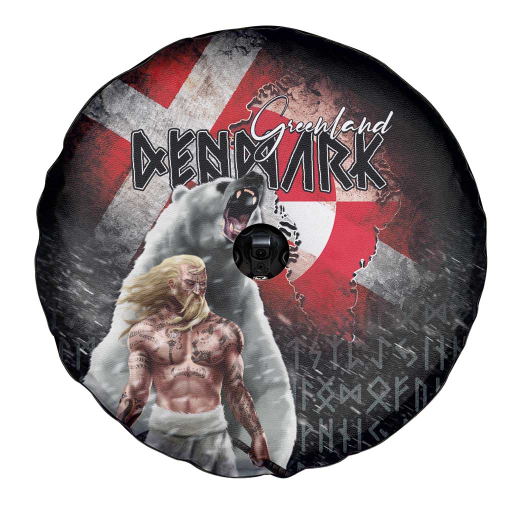 Greenlandic and Danish Together Spare Tire Cover Viking Warrior with Polar Bear Roar LT03