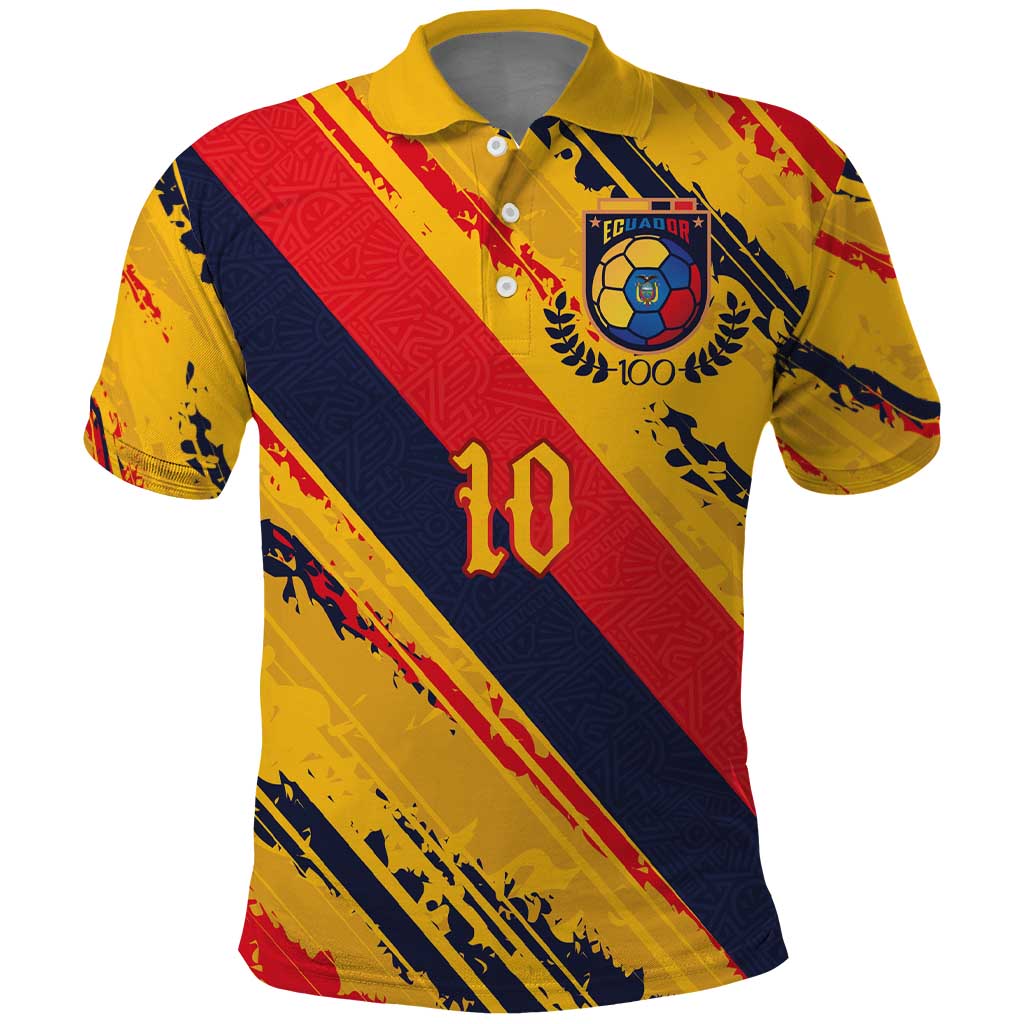 Custom Ecuador Football Polo Shirt La Tricolor-100th Anniversary LT03