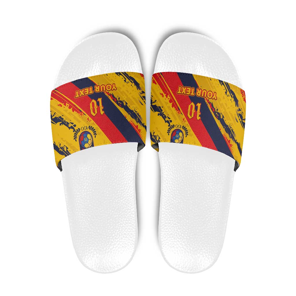 Custom Ecuador Football Slide Sandals La Tricolor-100th Anniversary LT03