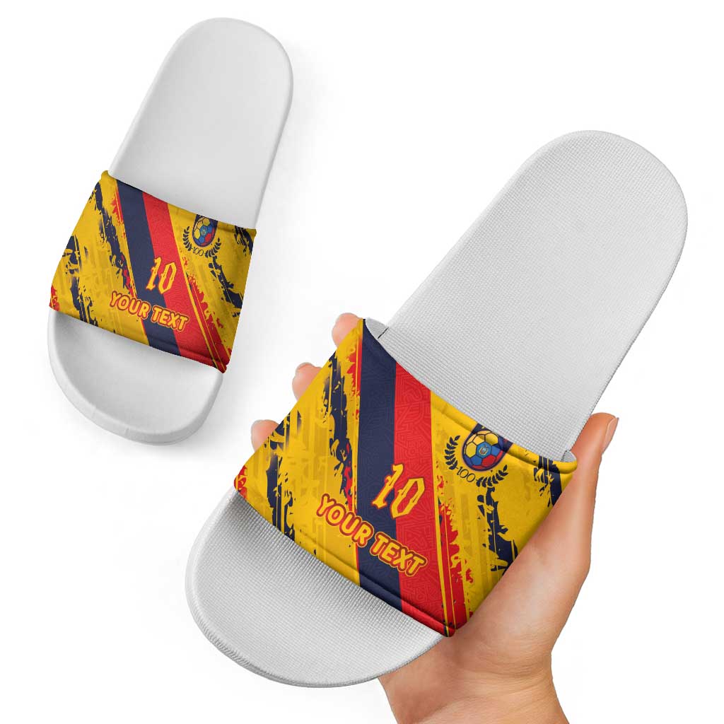 Custom Ecuador Football Slide Sandals La Tricolor-100th Anniversary LT03