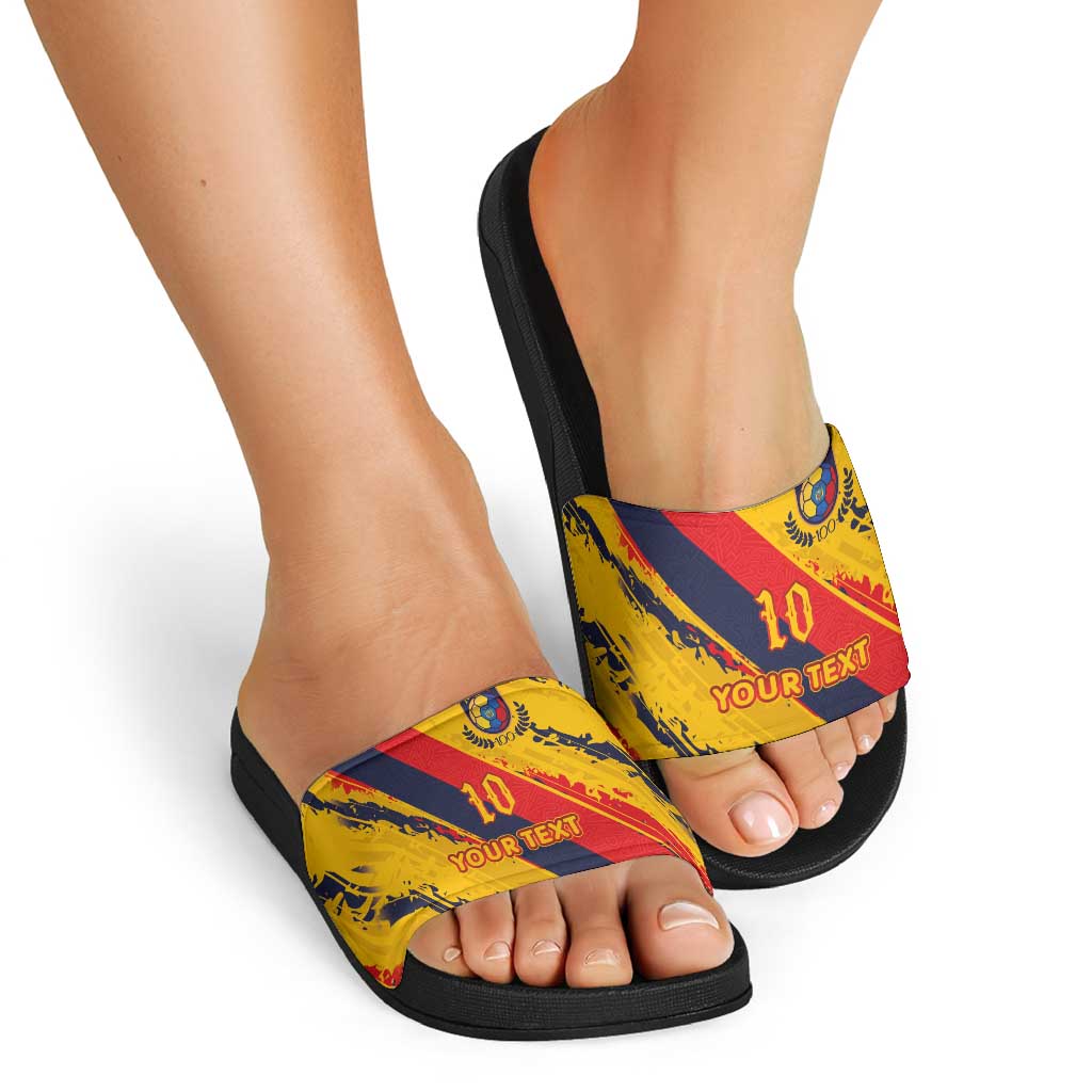 Custom Ecuador Football Slide Sandals La Tricolor-100th Anniversary LT03