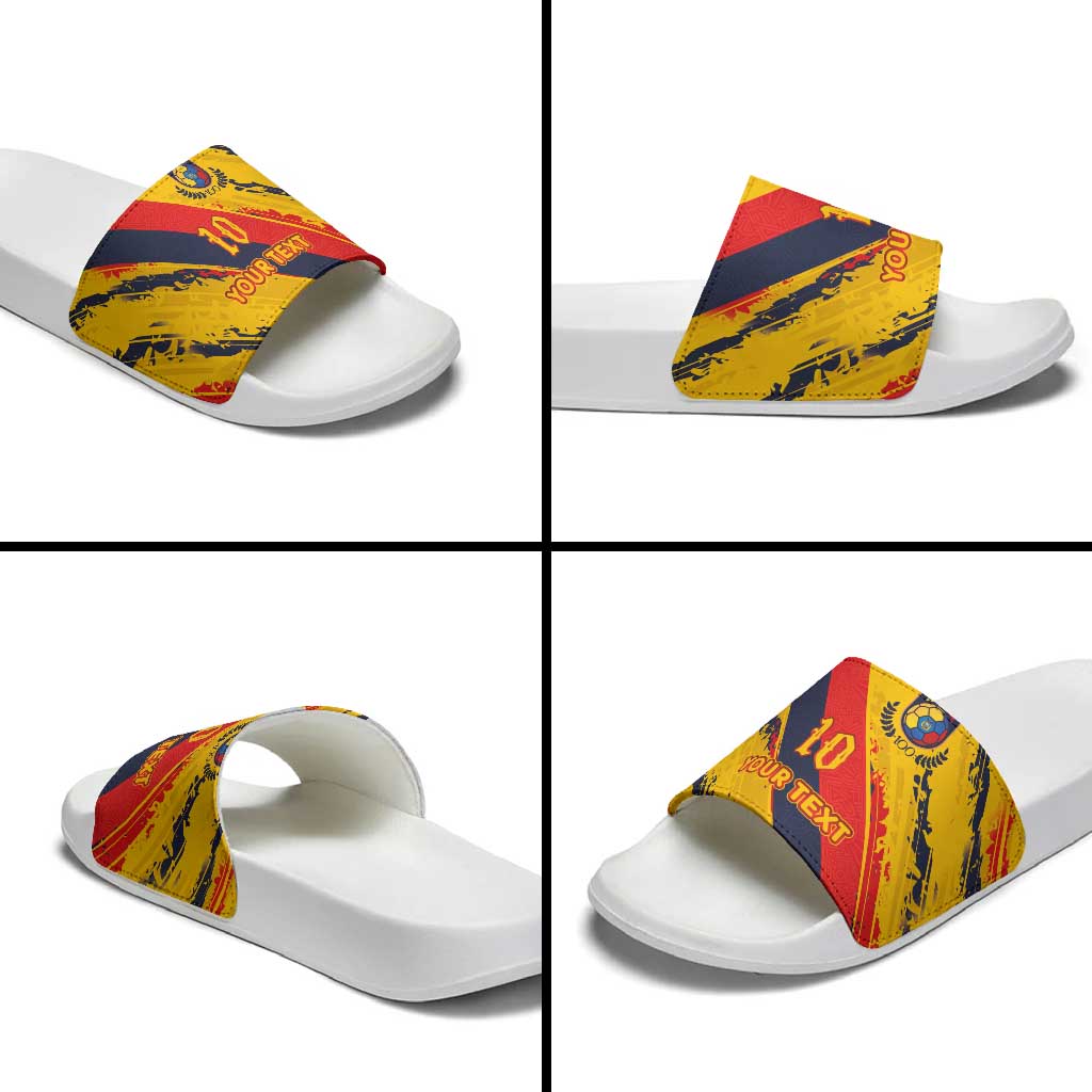 Custom Ecuador Football Slide Sandals La Tricolor-100th Anniversary LT03