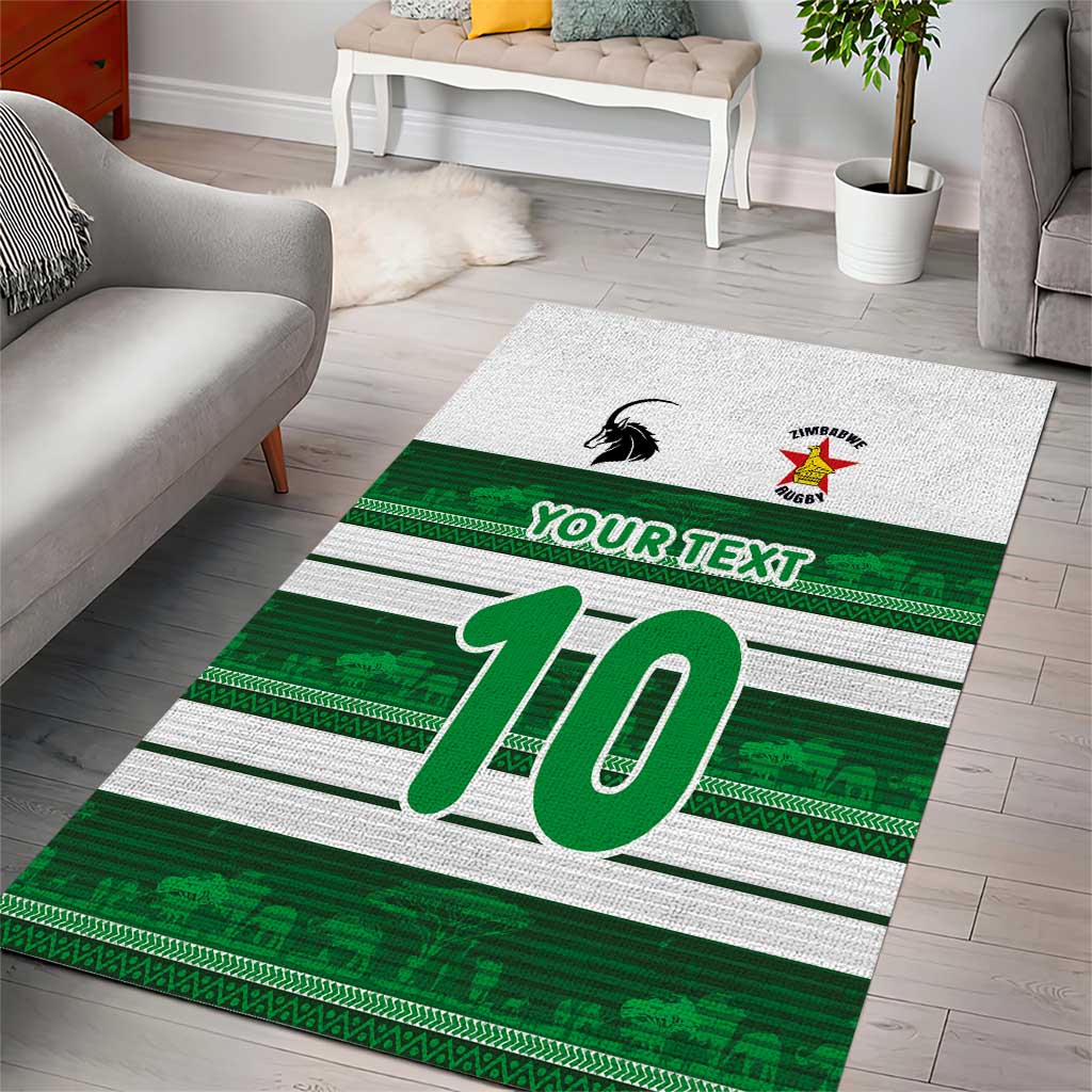 Custom Zimbabwe Rugby Area Rug African Heritage Edition LT03