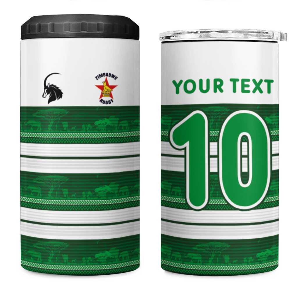 Custom Zimbabwe Rugby 4 in 1 Can Cooler Tumbler African Heritage Edition LT03