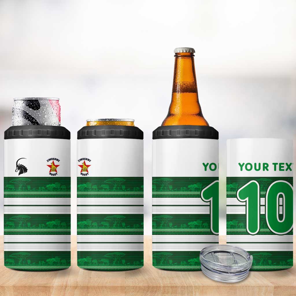 Custom Zimbabwe Rugby 4 in 1 Can Cooler Tumbler African Heritage Edition LT03