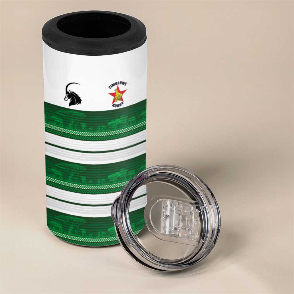 Custom Zimbabwe Rugby 4 in 1 Can Cooler Tumbler African Heritage Edition LT03