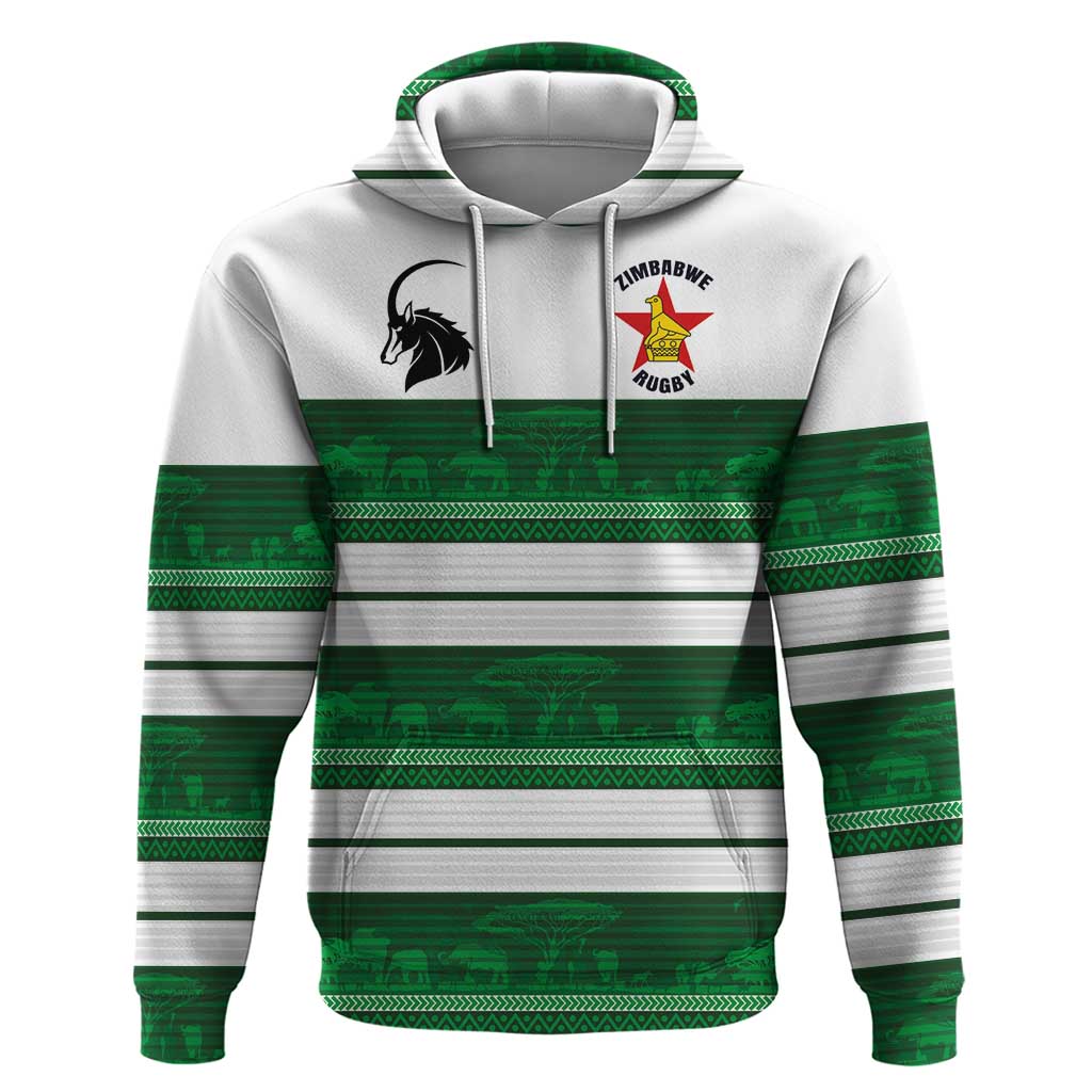 Custom Zimbabwe Rugby Hoodie African Heritage Stripes Style LT03
