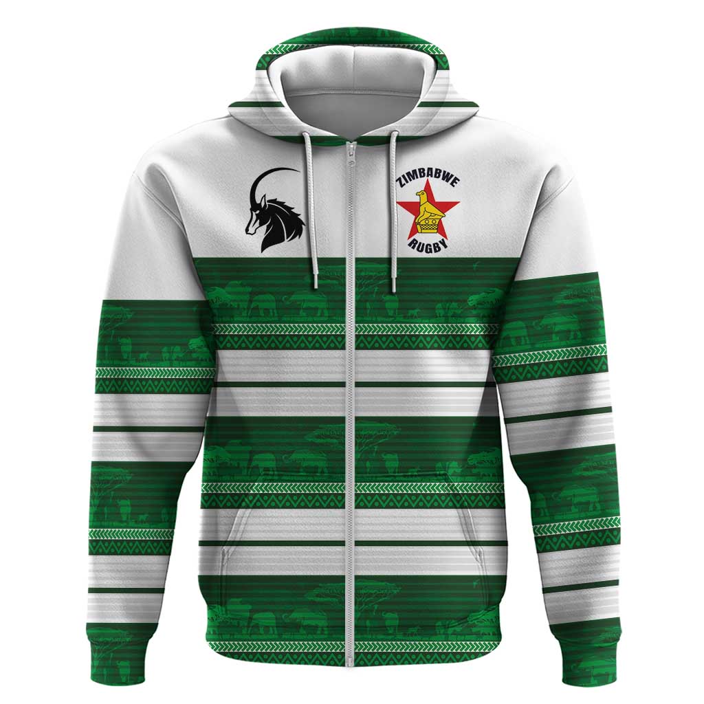 Custom Zimbabwe Rugby Hoodie African Heritage Stripes Style LT03