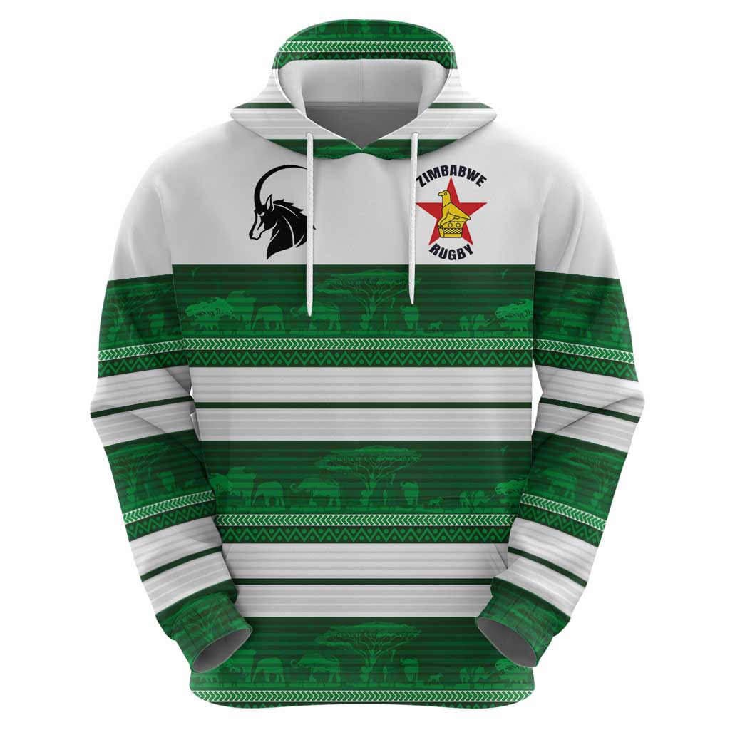 Custom Zimbabwe Rugby Hoodie African Heritage Stripes Style LT03