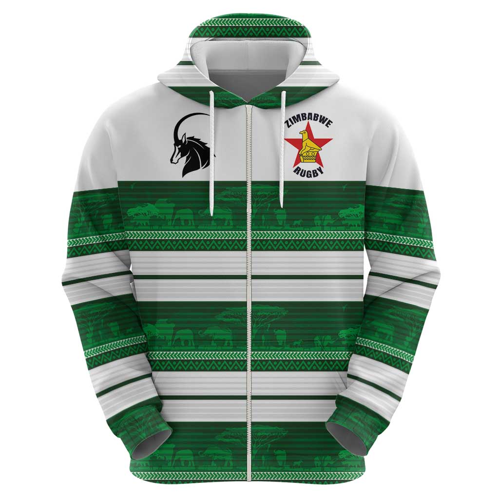 Custom Zimbabwe Rugby Hoodie African Heritage Stripes Style LT03