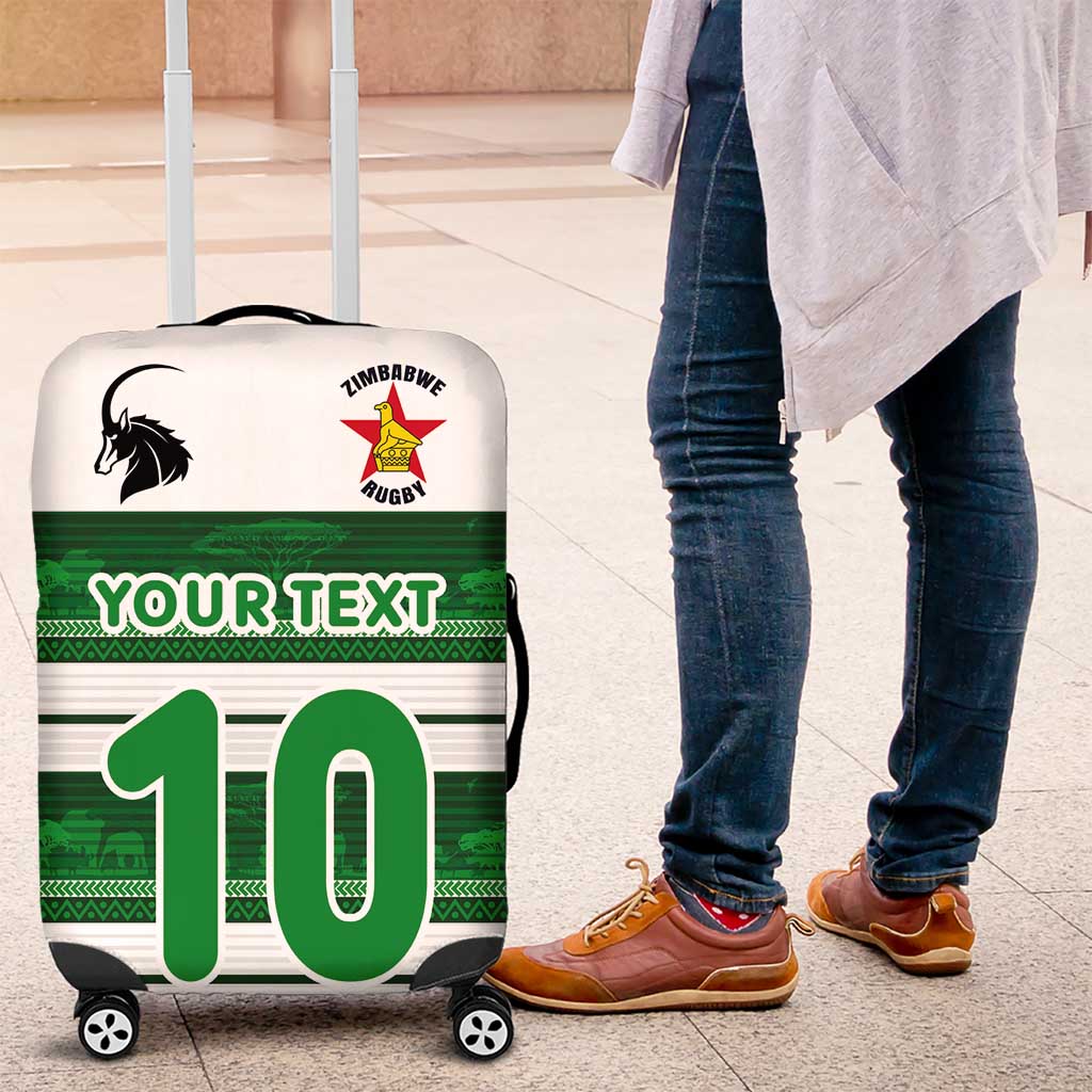 Custom Zimbabwe Rugby Luggage Cover African Heritage Stripes Style LT03
