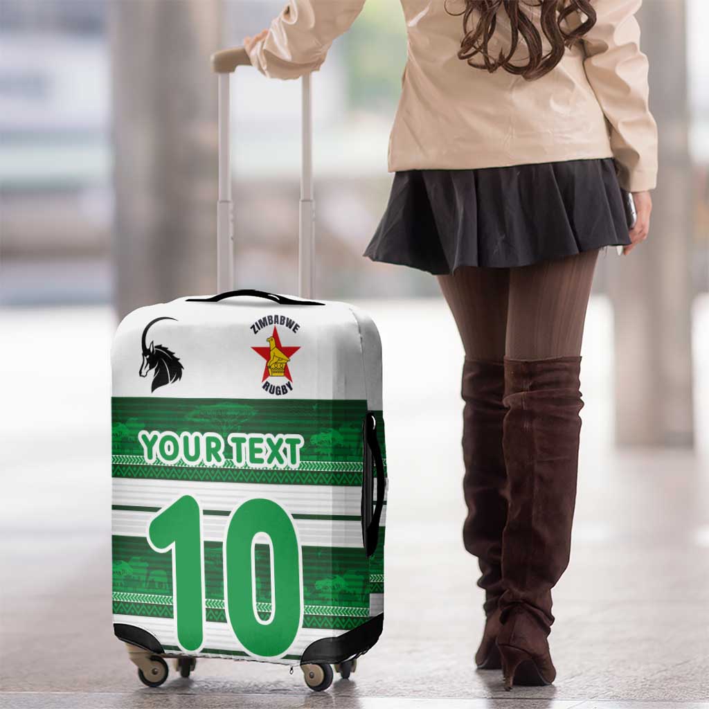 Custom Zimbabwe Rugby Luggage Cover African Heritage Stripes Style LT03
