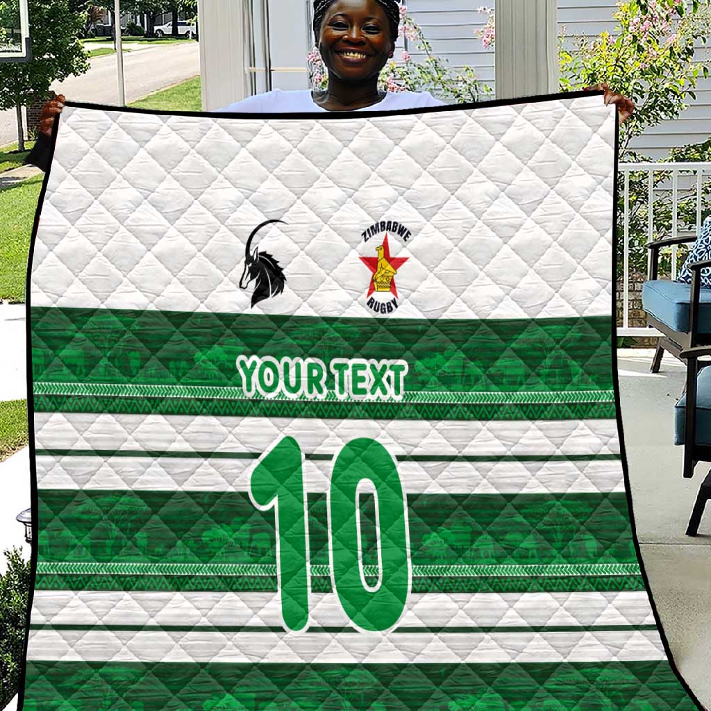 Custom Zimbabwe Rugby Quilt African Heritage Edition LT03