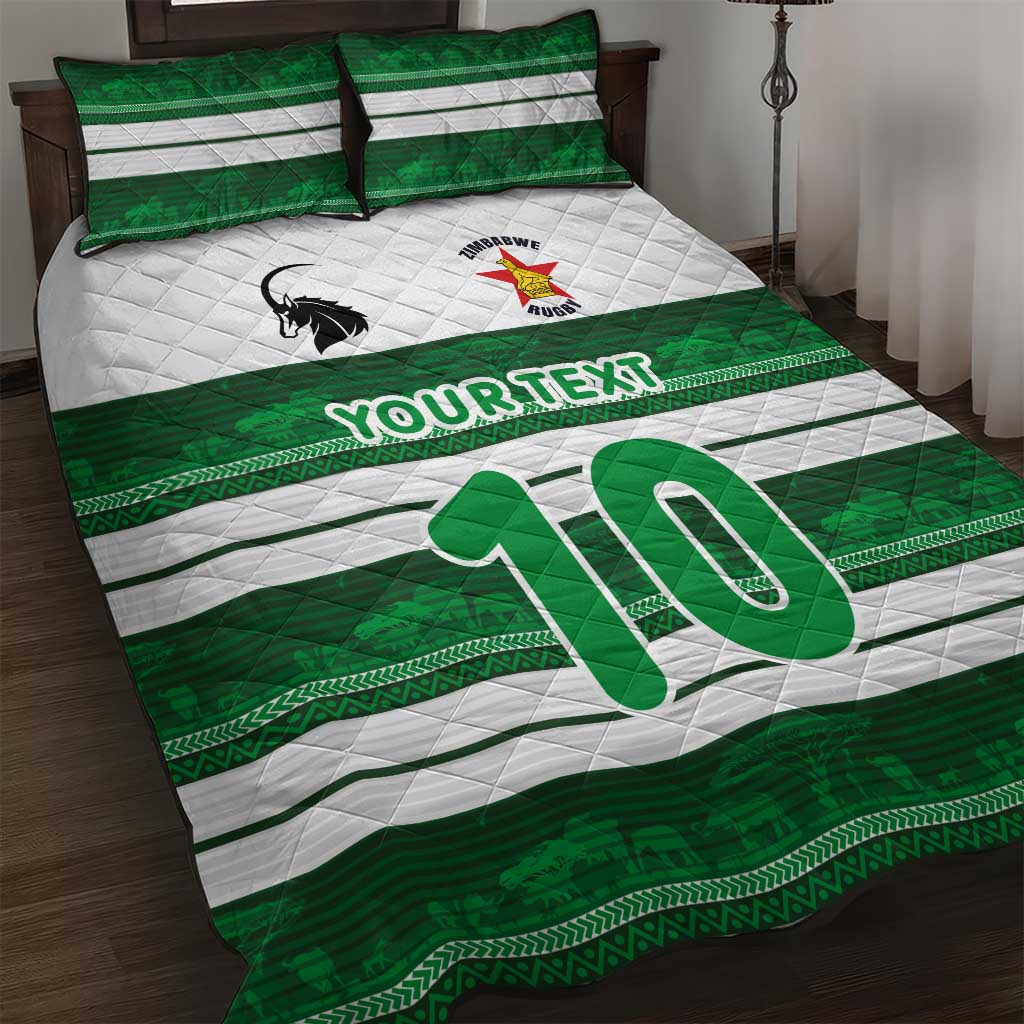 Custom Zimbabwe Rugby Quilt Bed Set African Heritage Edition LT03