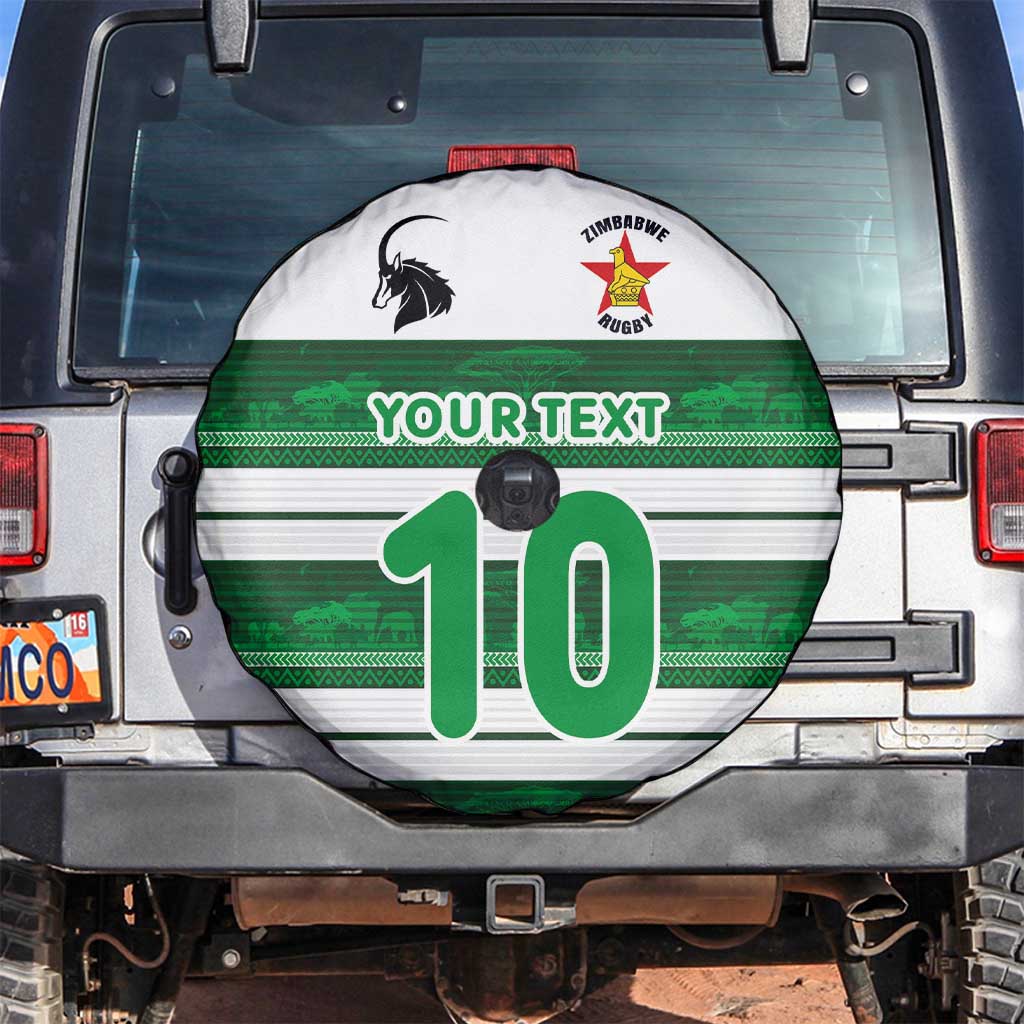 Custom Zimbabwe Rugby Spare Tire Cover African Heritage Stripes Style LT03