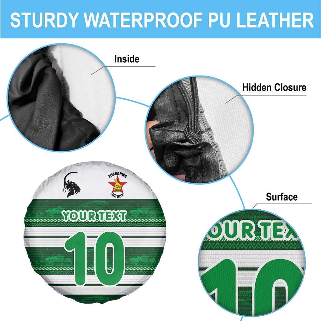 Custom Zimbabwe Rugby Spare Tire Cover African Heritage Stripes Style LT03