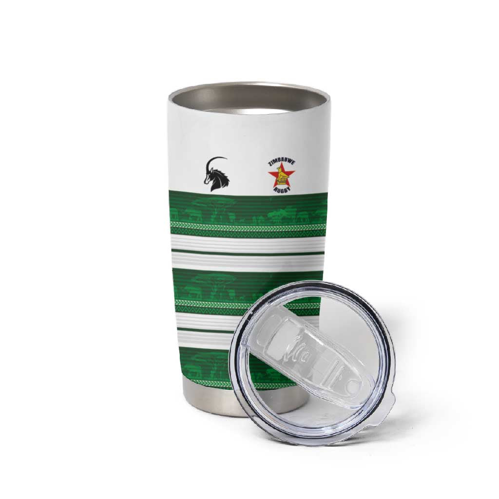 Custom Zimbabwe Rugby Tumbler Cup African Heritage Edition LT03