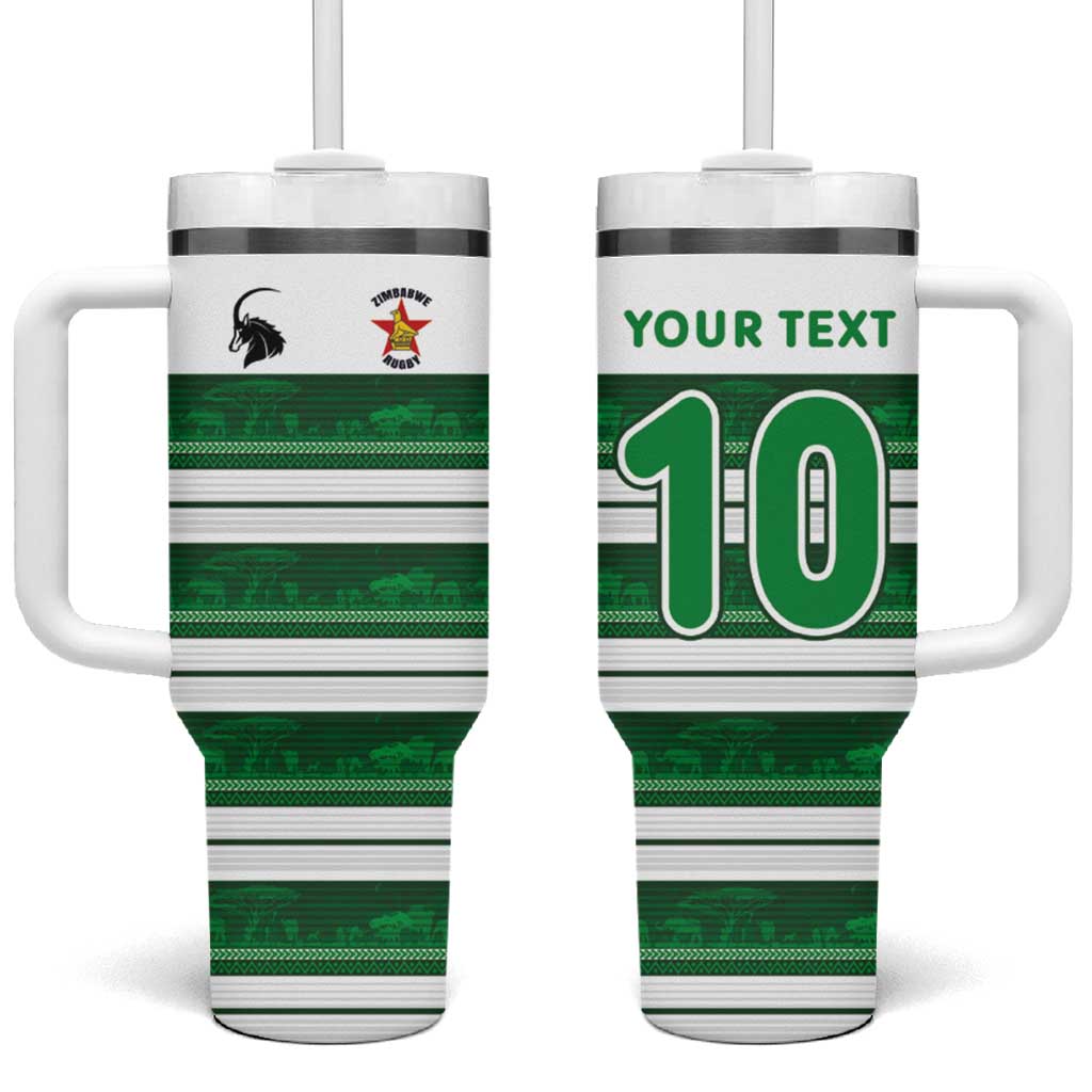 Custom Zimbabwe Rugby Tumbler With Handle African Heritage Edition LT03