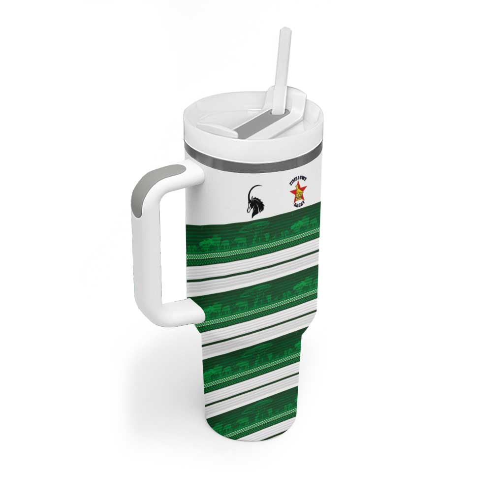 Custom Zimbabwe Rugby Tumbler With Handle African Heritage Edition LT03