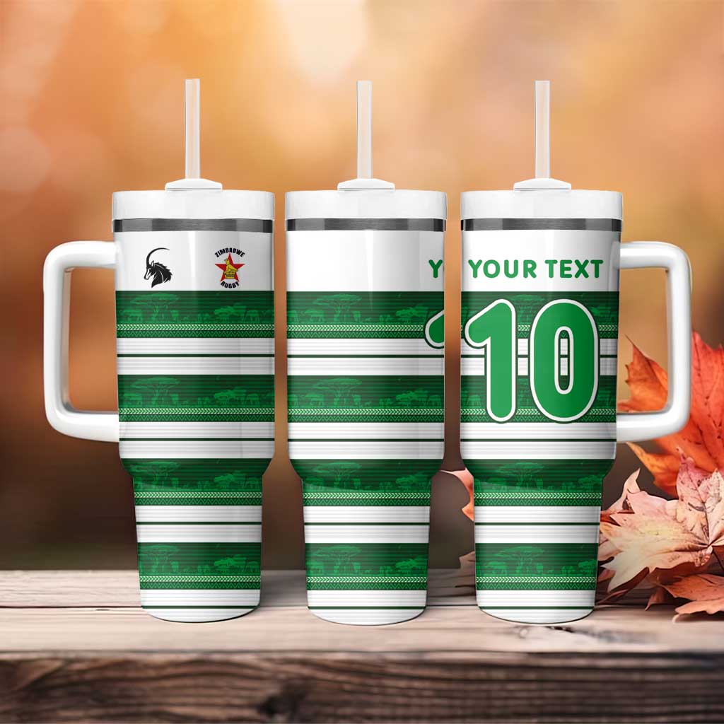 Custom Zimbabwe Rugby Tumbler With Handle African Heritage Edition LT03