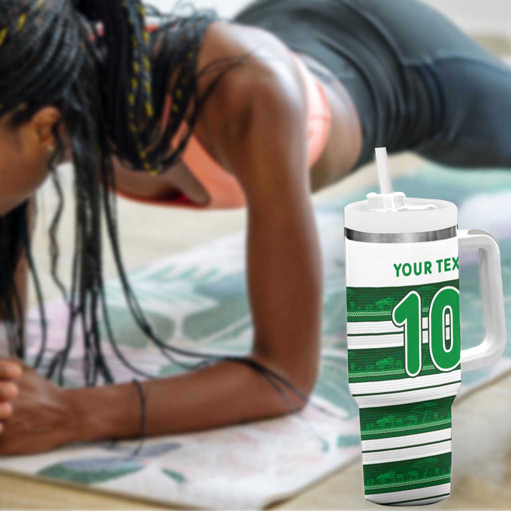 Custom Zimbabwe Rugby Tumbler With Handle African Heritage Edition LT03