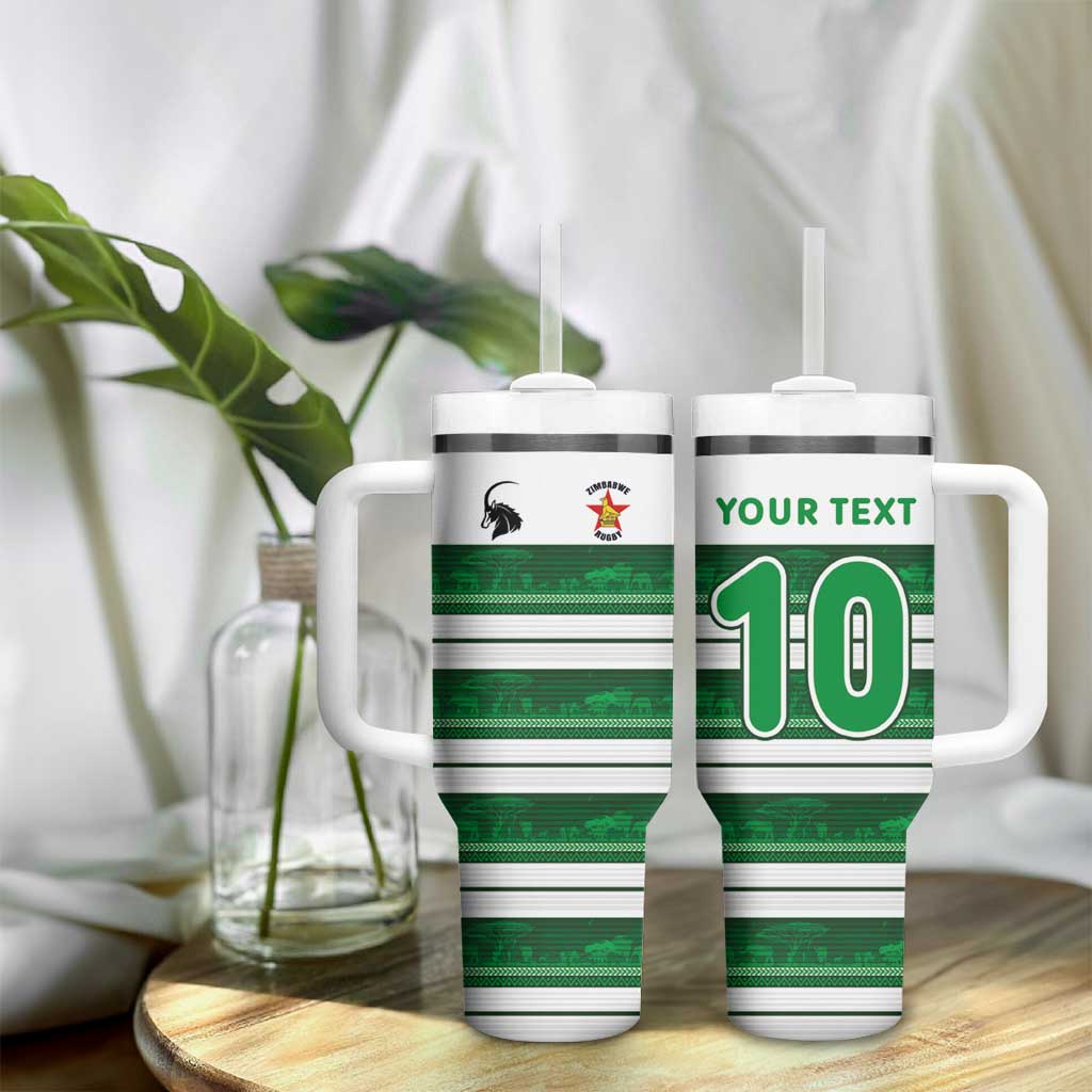Custom Zimbabwe Rugby Tumbler With Handle African Heritage Edition LT03
