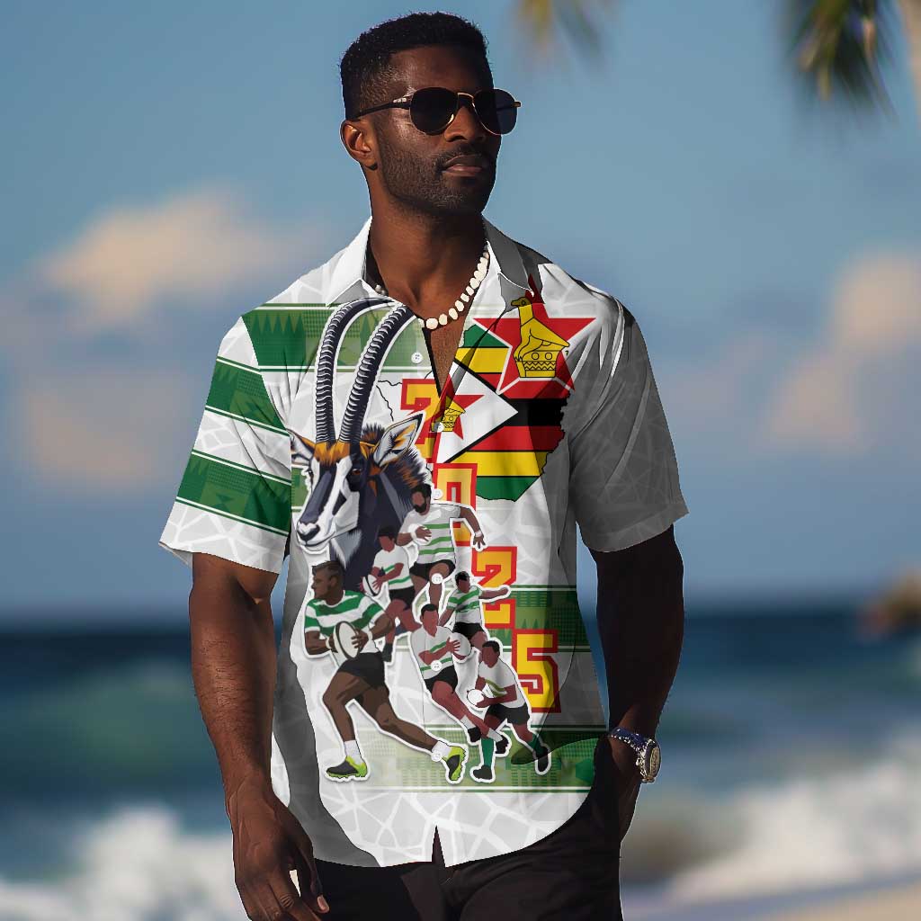Custom Zimbabwe Rugby The Champions 2025 Hawaiian Shirt Sables-Warriors of Africa LT03