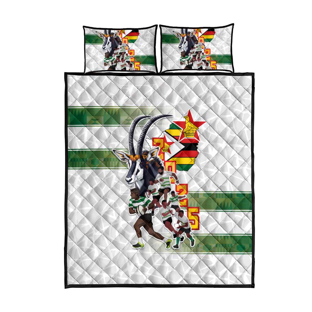 Zimbabwe Rugby The Champions 2025 Quilt Bed Set Sables-Warriors of Africa LT03