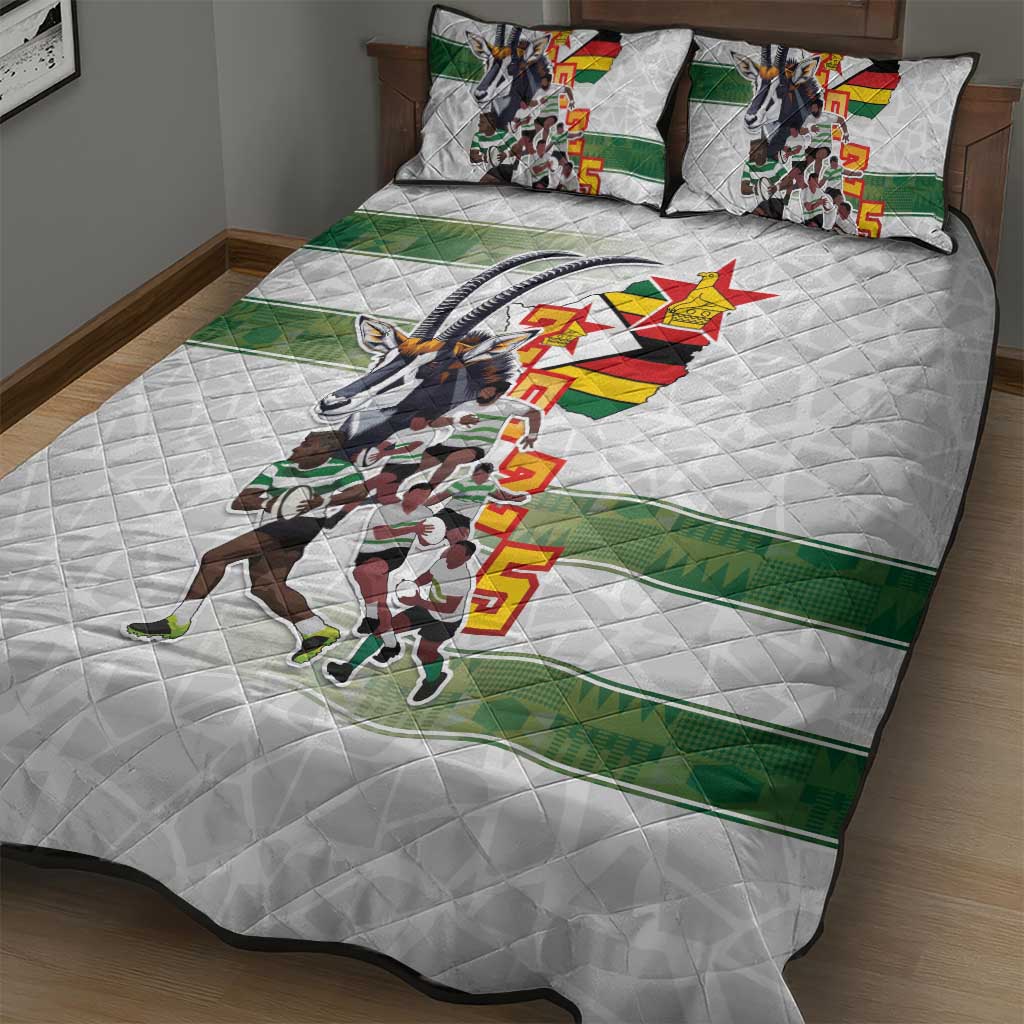 Zimbabwe Rugby The Champions 2025 Quilt Bed Set Sables-Warriors of Africa LT03