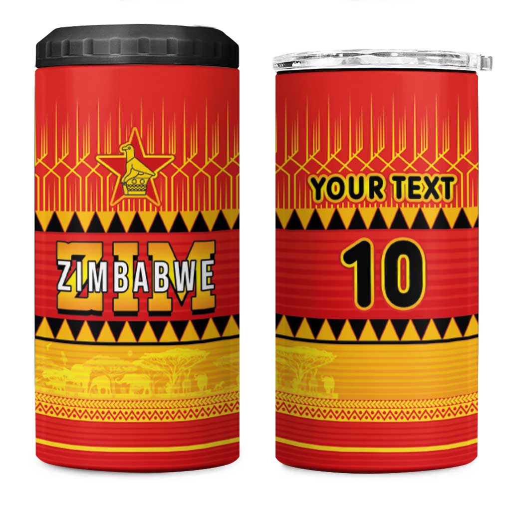 Custom Zimbabwe Cricket 4 in 1 Can Cooler Tumbler African Heritage Edition LT03