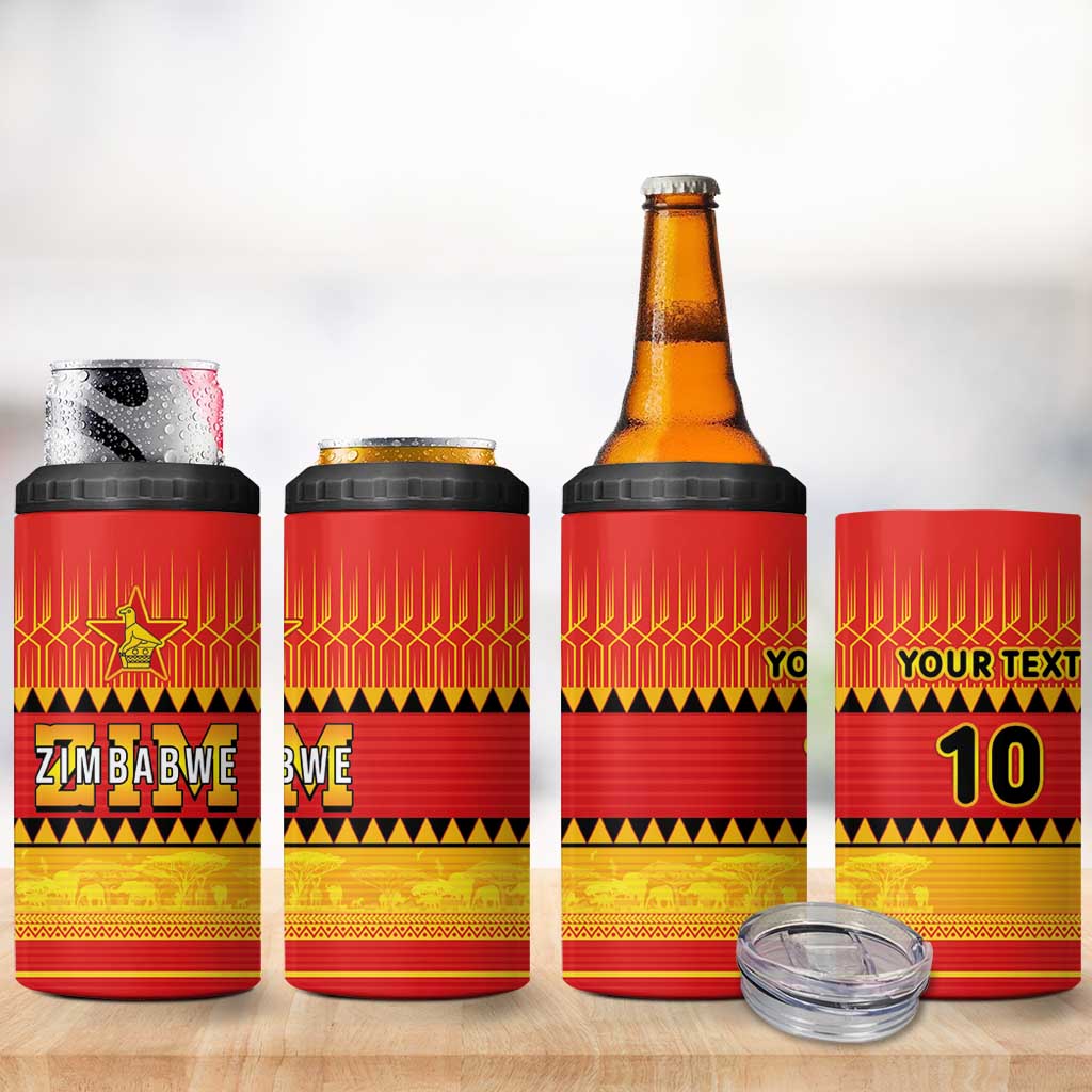 Custom Zimbabwe Cricket 4 in 1 Can Cooler Tumbler African Heritage Edition LT03