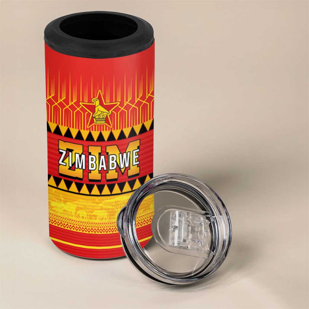 Custom Zimbabwe Cricket 4 in 1 Can Cooler Tumbler African Heritage Edition LT03