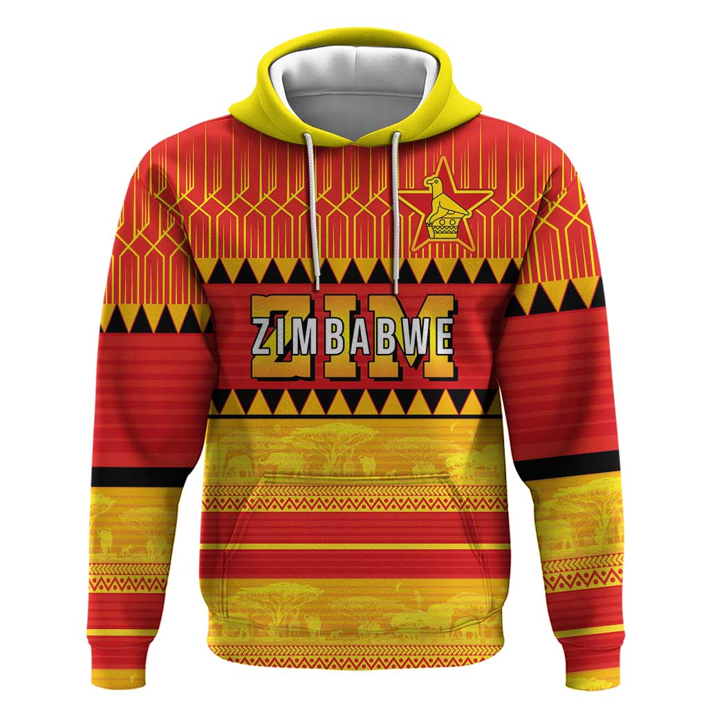 Custom Zimbabwe Cricket Hoodie African Heritage Stripes Style LT03