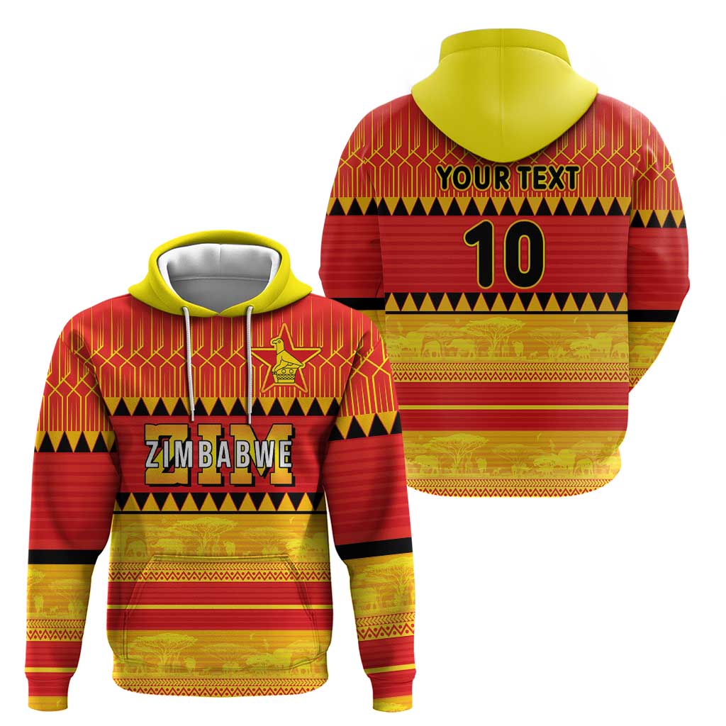 Custom Zimbabwe Cricket Hoodie African Heritage Stripes Style LT03